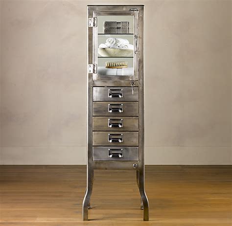 pharmacy large bath cabinet burnished steel|PHARMACY BATH COLLECTION .